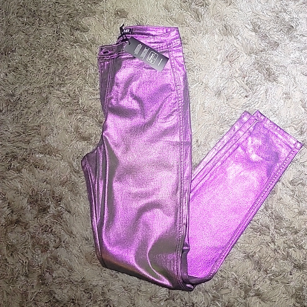 High Wasted Skinny Iridescent Pants